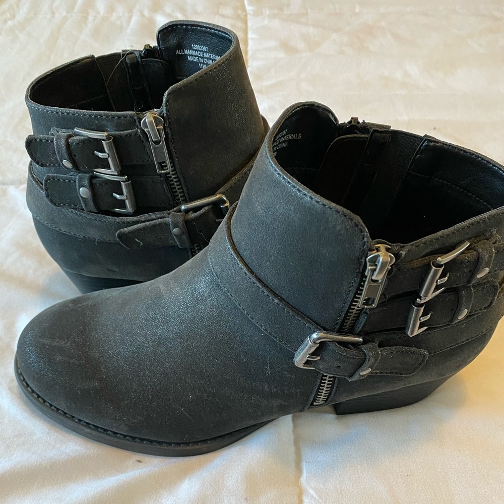 Torrid Black Faux Zipper Ankle Booties